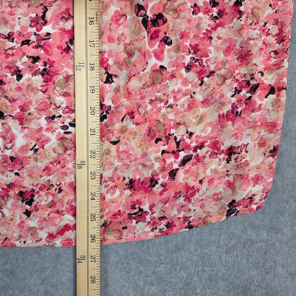The Limited XL Pink Floral Popover Long Sleeve Blouse - Picture 9 of 10